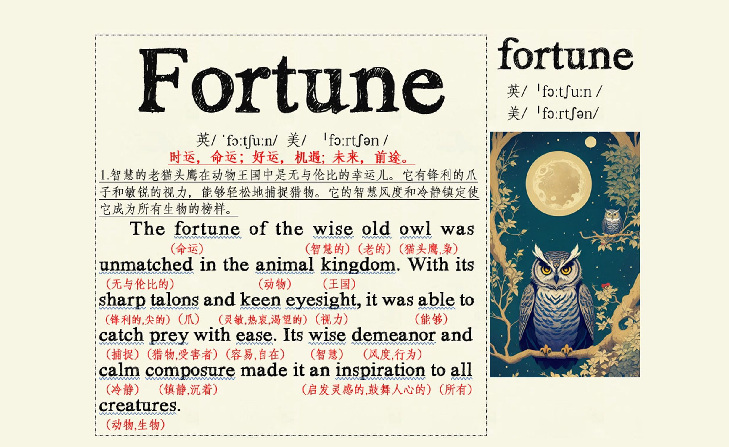 fortune 看图说话 看图记单词哔哩哔哩bilibili