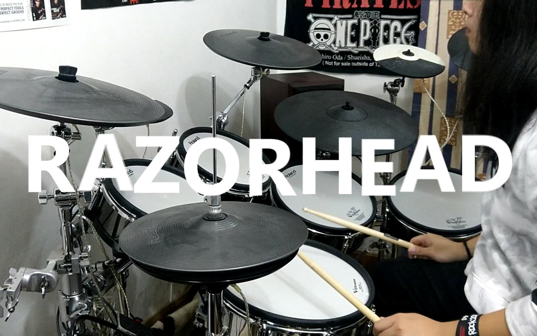 [图]【架子鼓】不看谱演奏Rock School 七级考级曲会发生什么<结尾高能双踩!!>-RAZORHEAD drum cover