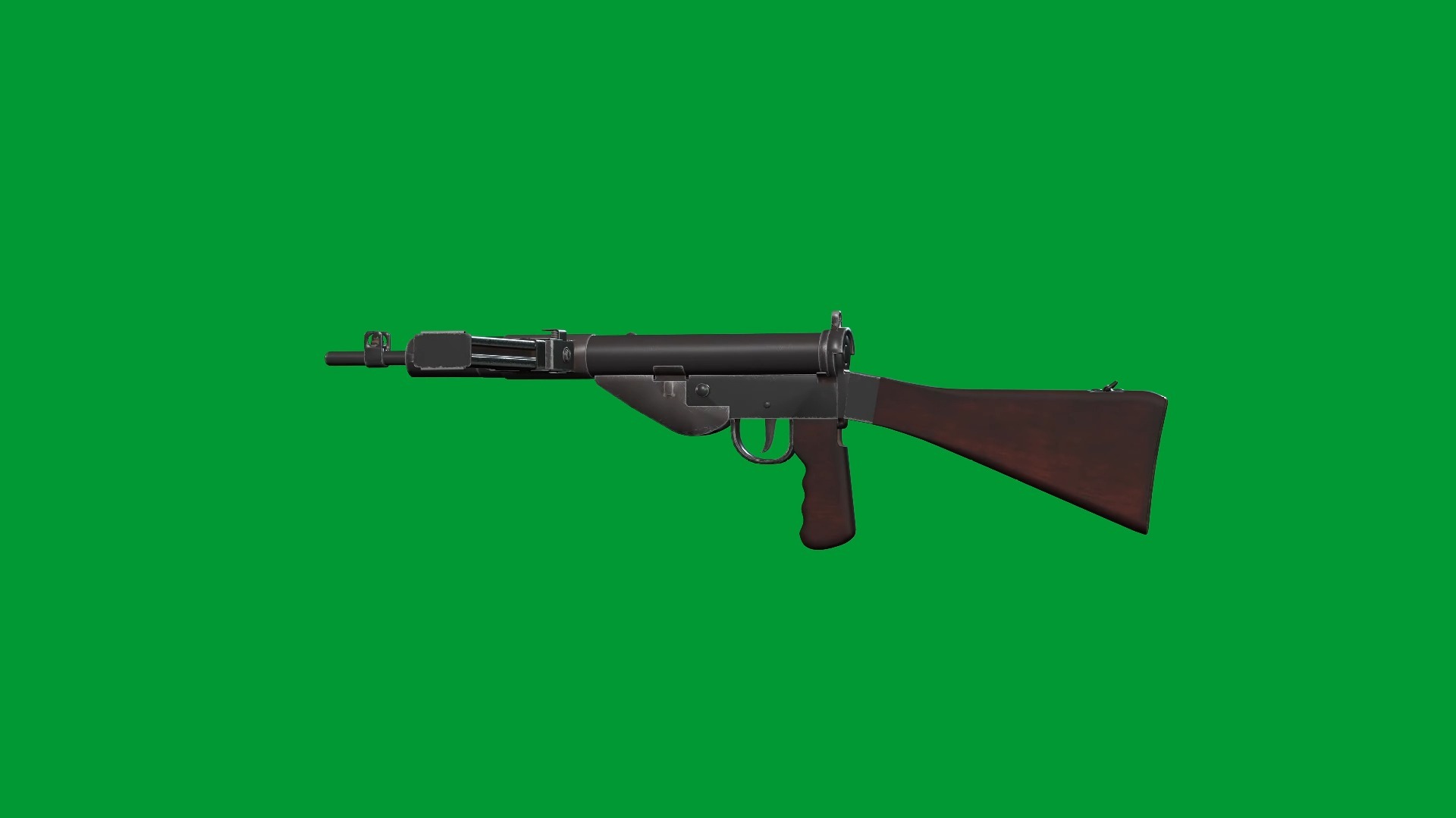 绿幕视频素材冲锋枪