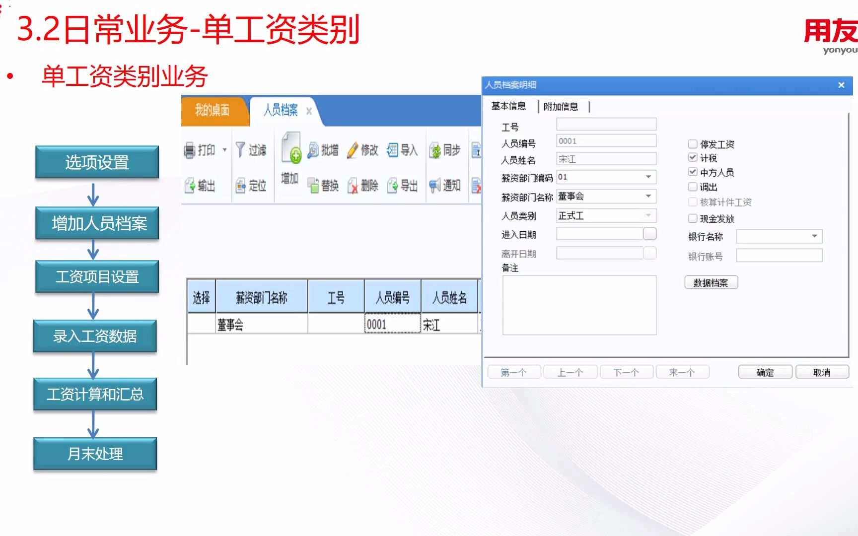 用友U8薪资管理模块教学2日常业务单工资类别多工资类别哔哩哔哩bilibili