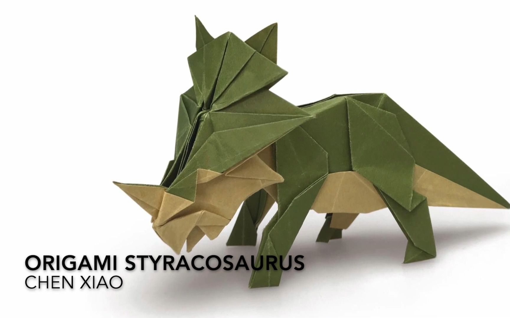 【jms origami】三角龍摺紙教程origami styracosaurus by chen xiao