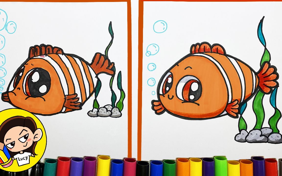 [图]如何画尼莫|How to Draw Nemo|简笔画|Easy Draw|海底总动员|Finding Nemo