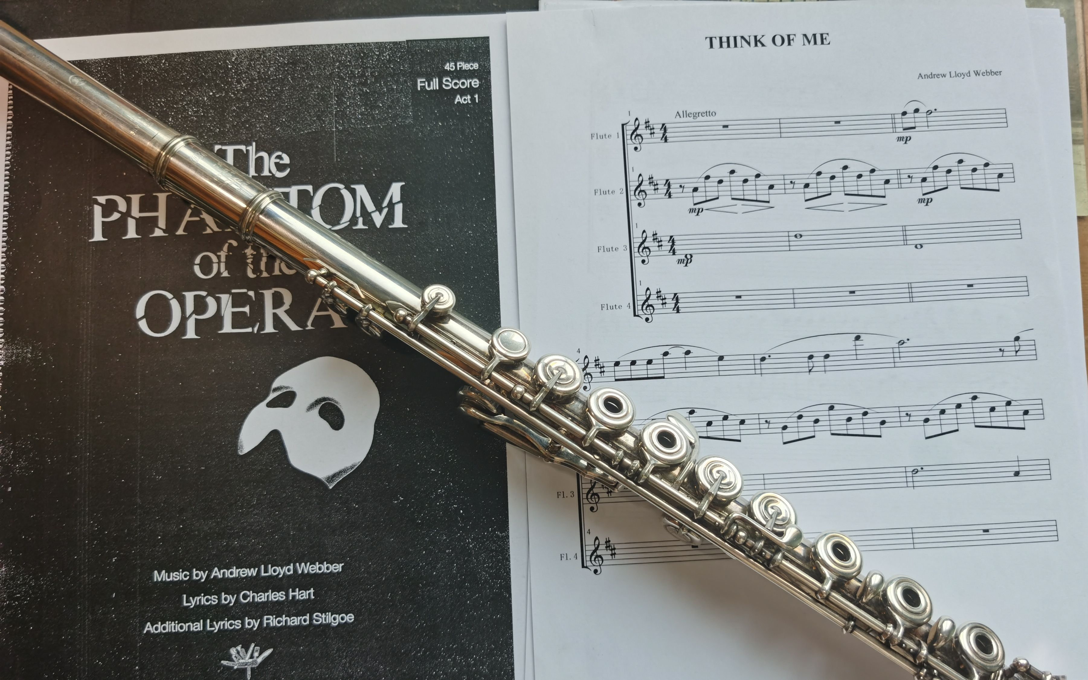 【长笛四重奏】think of me,音乐剧《歌剧魅影》选段(原创改编)