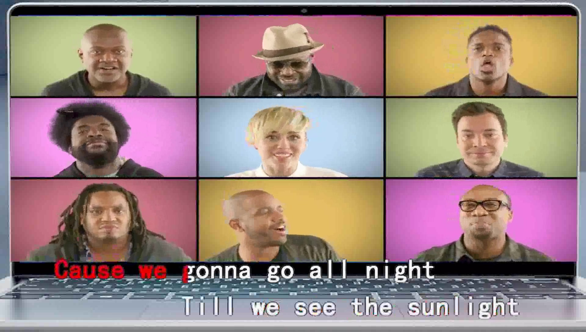 [图]Miley Cyrus, Jimmy Fallon, The Roots - We Cant Stop_A Cappella(我们无法阻止无伴奏合唱)