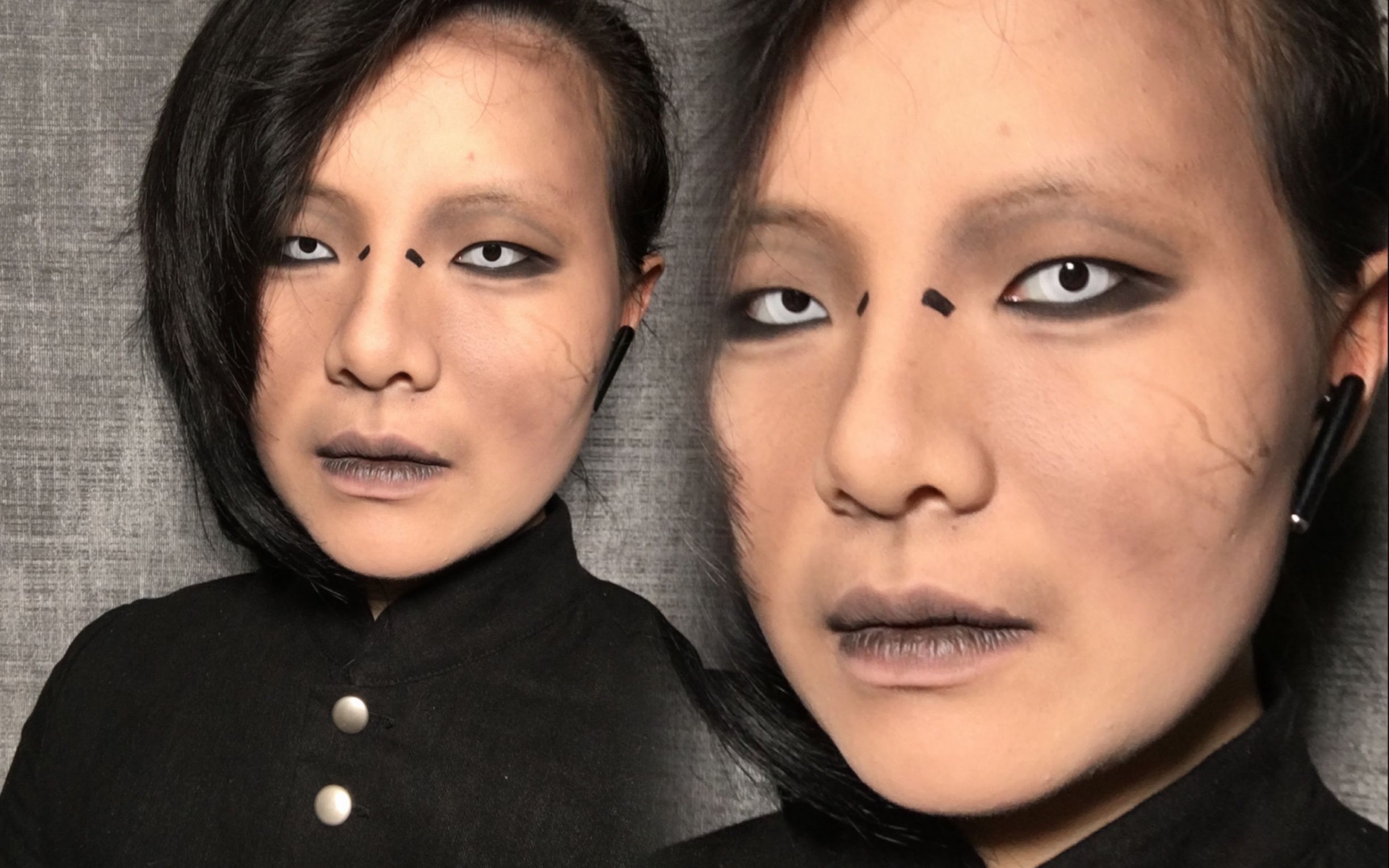 赛博朋克2077小田三太夫cosplay妆_哔哩哔哩_bilibili