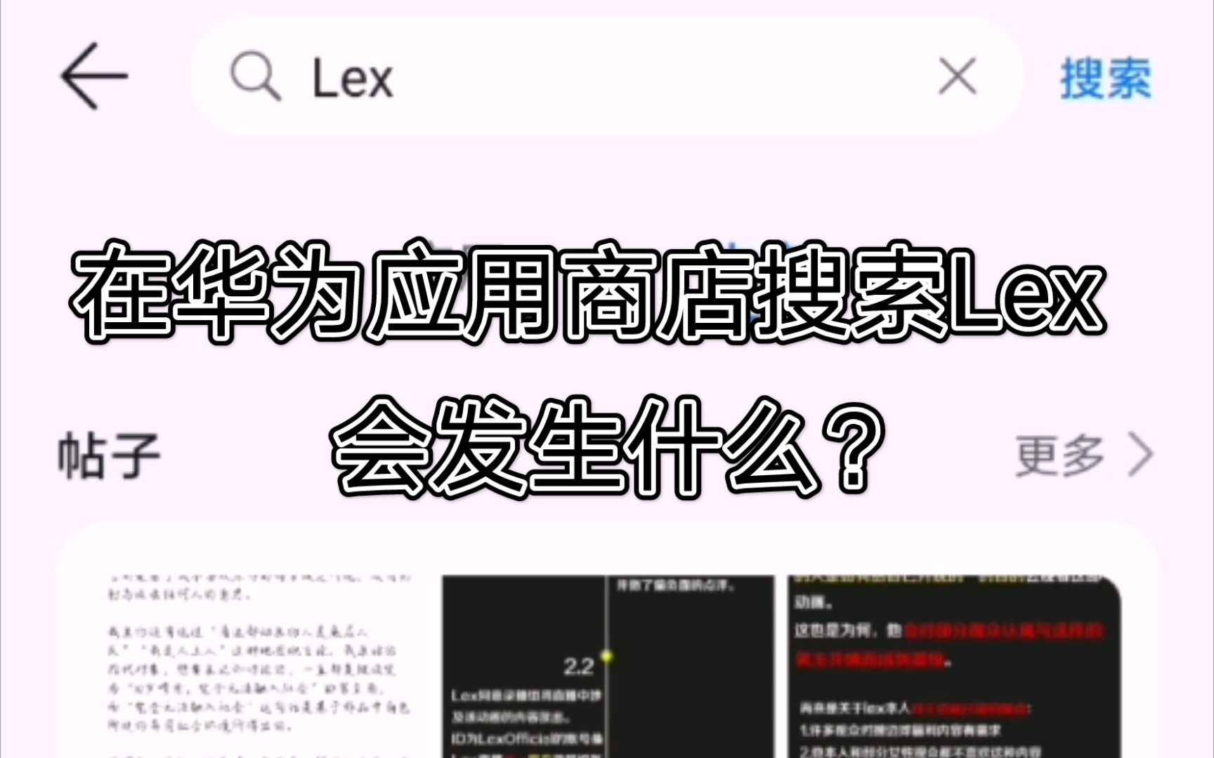 在华为应用商店搜索Lex会发生什么?(我只是个普通的吃瓜群众)哔哩哔哩bilibili