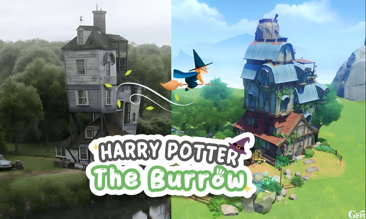 「外网搬运」陋居(《哈利ⷦ𓢧‰𙣀‹中韦斯莱家) 𐟪„✨Harry Potter: The Burrow ✨𐟪„丨尘歌壶教程哔哩哔哩bilibili