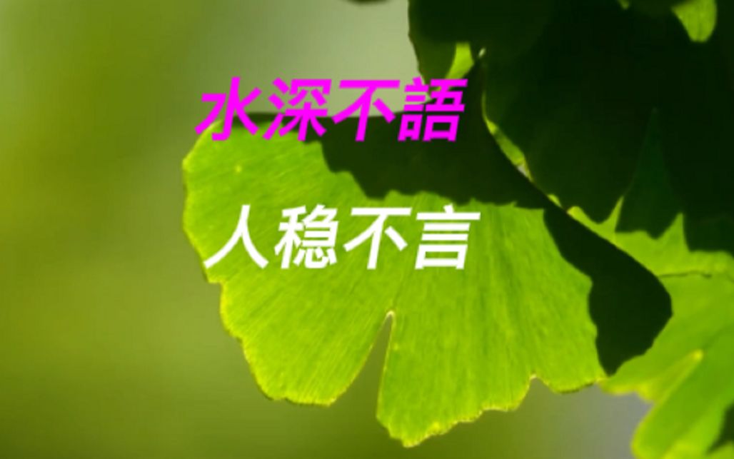 水深不语,人稳不言