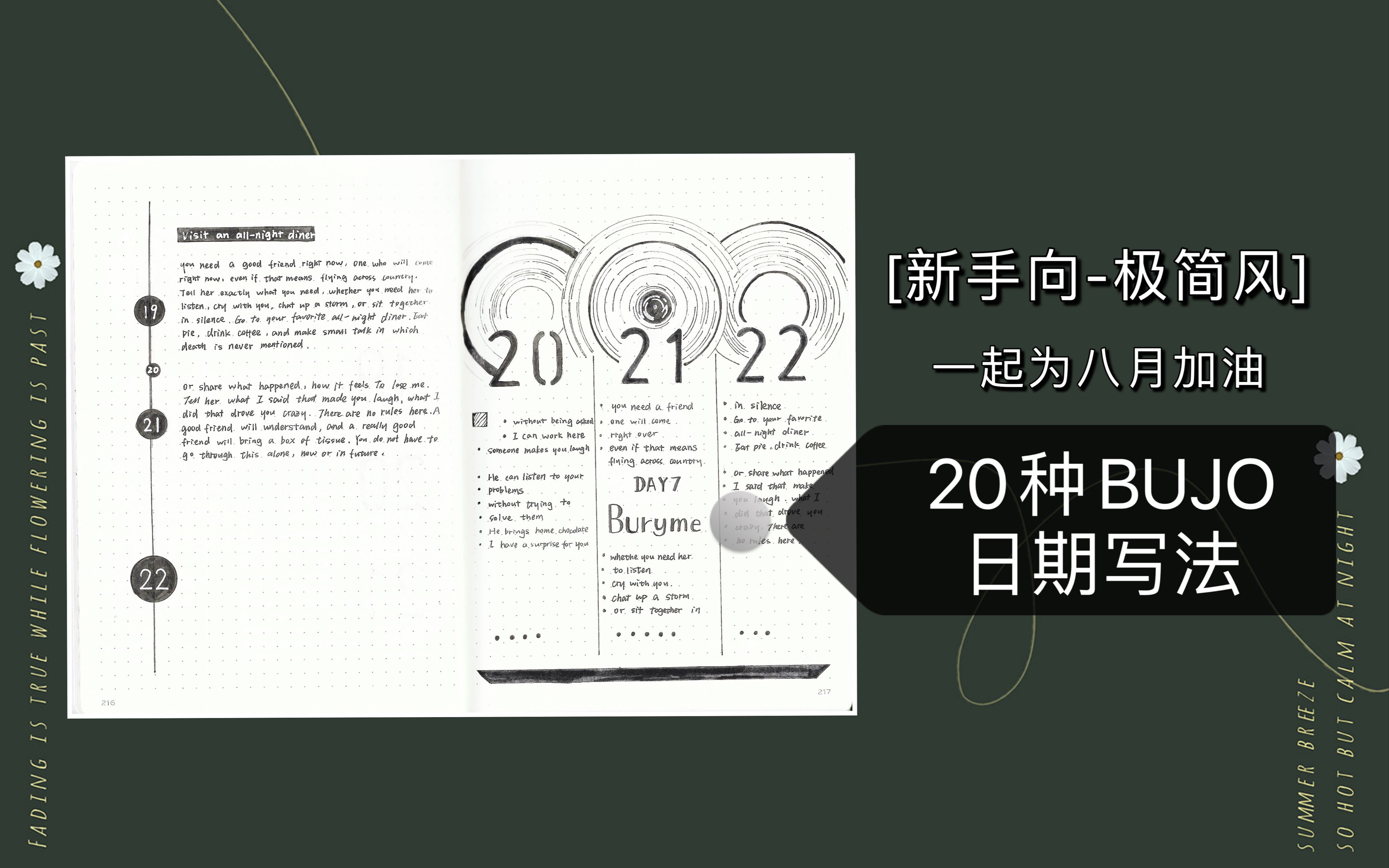 【子弹笔记】新手向20种黑白极简风格的日期写法含排版思路|ins风|黑白风|极简|bujo|bullet journal|排版思路哔哩哔哩bilibili