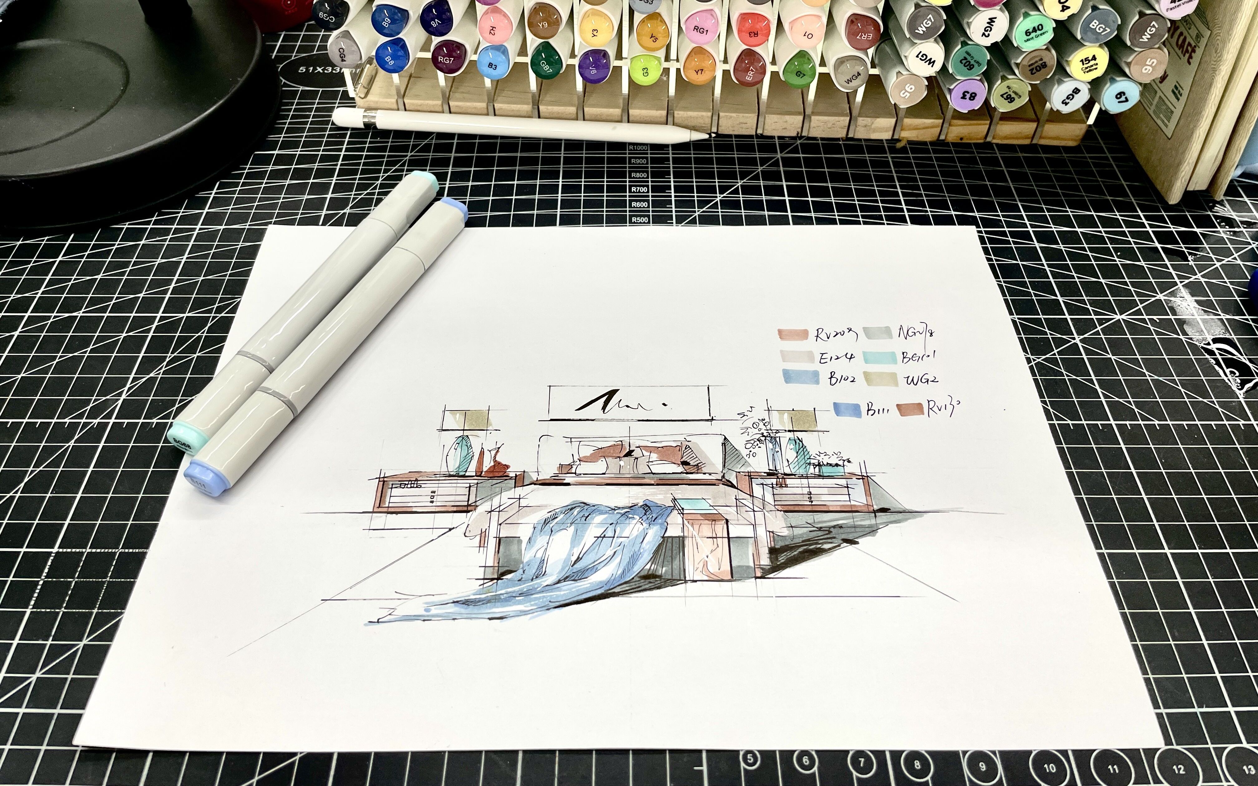 零基础入门!环艺室内手绘单体床要点解析!