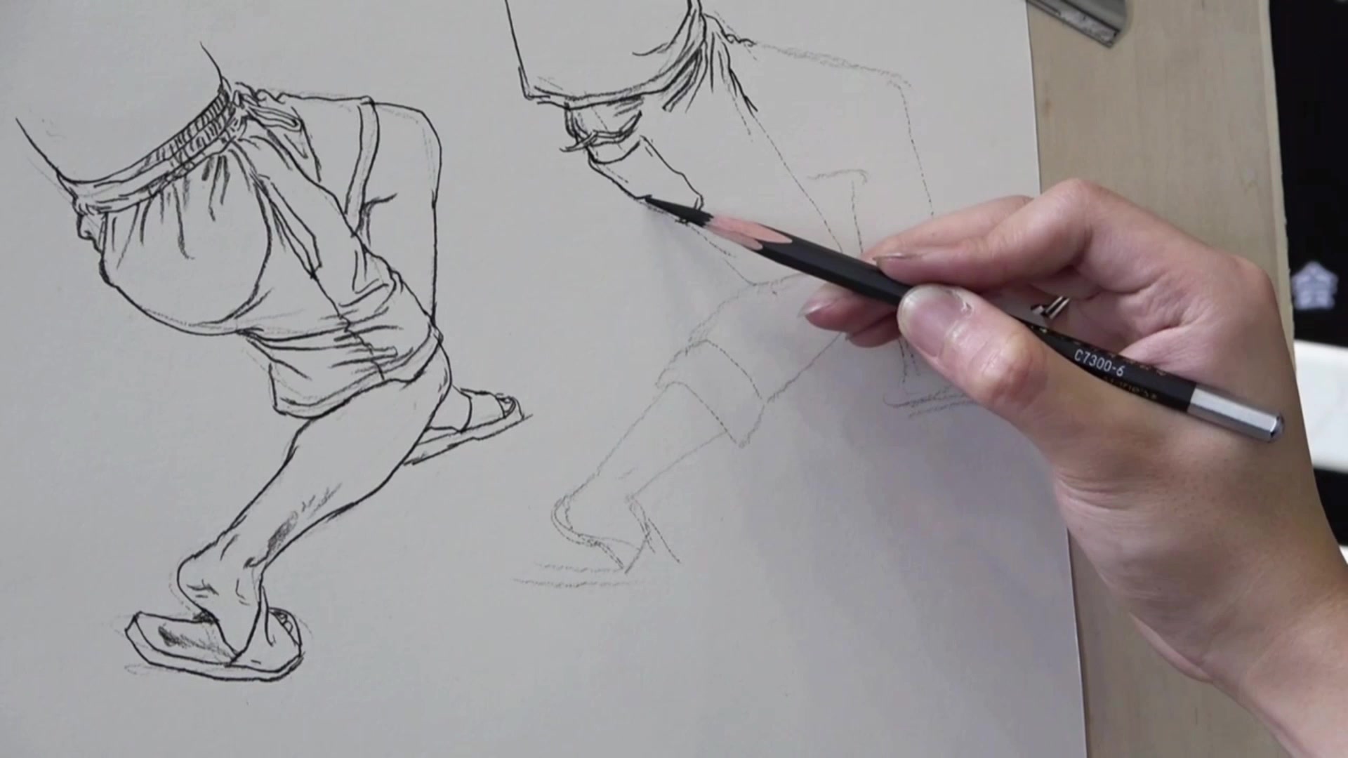 【绘画教程】速写紧身裤腿下半身画法-入门分数提高