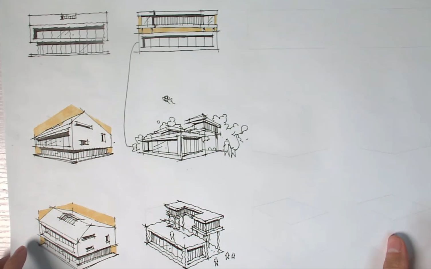 建筑设计手绘公开课——人视图鸟瞰图转换哔哩哔哩bilibili