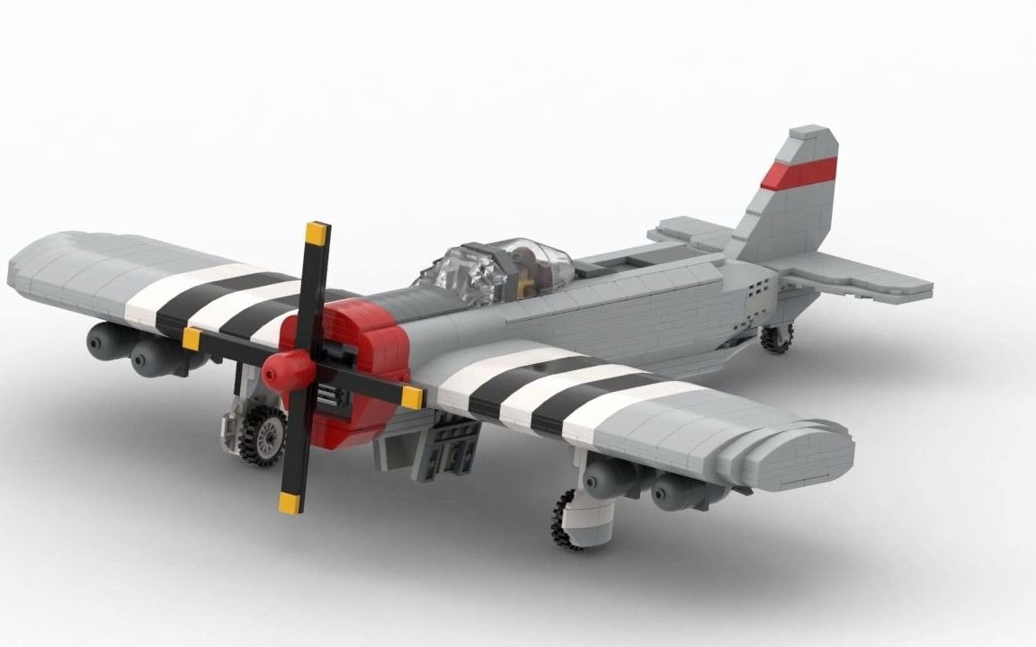 p-47战斗机模型乐高moc积木动画