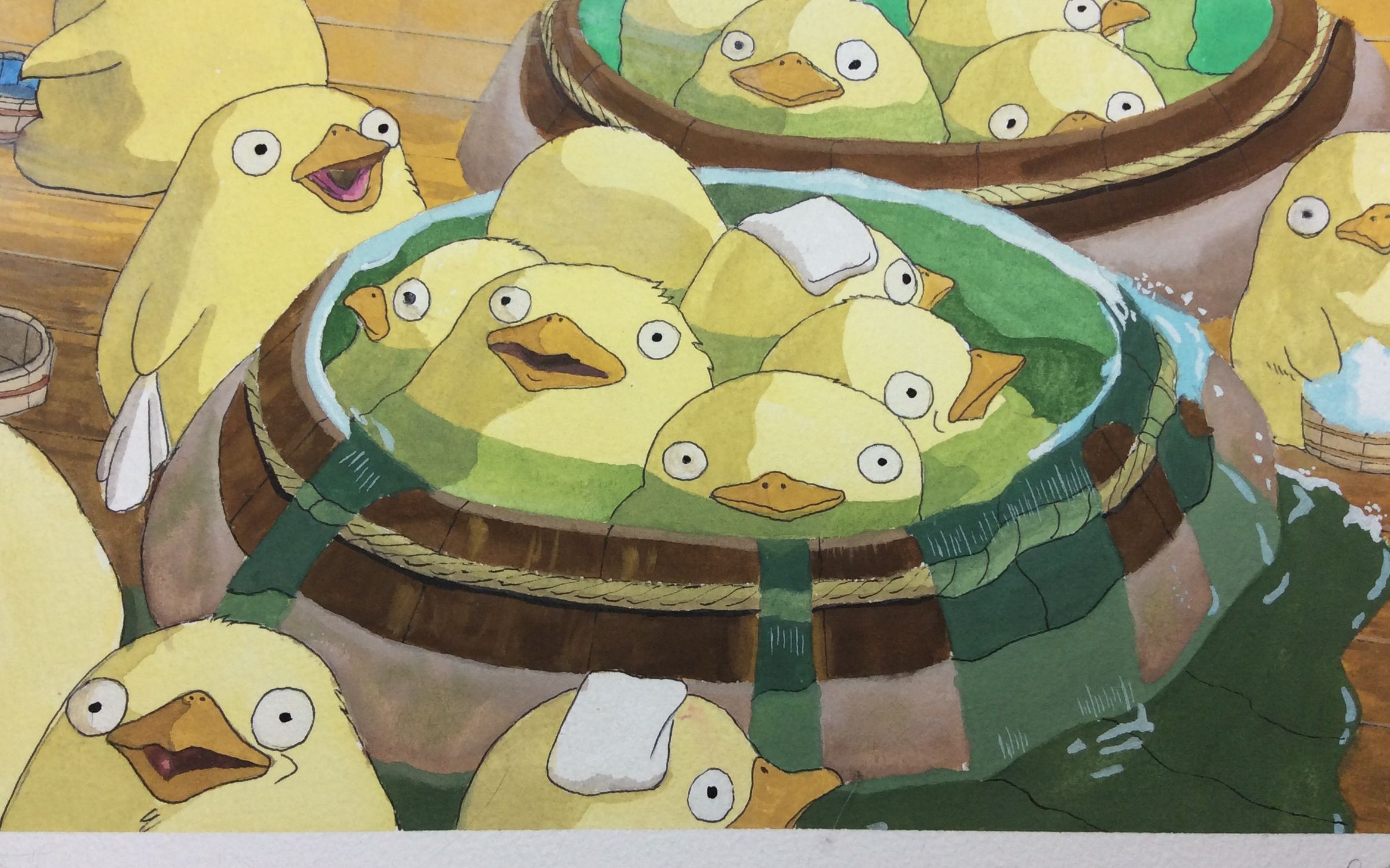 【不透明水彩】宫崎骏-千与千寻里的场景 泡汤