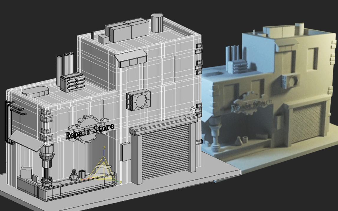 【3dmax建模】单体建筑模型布线,卡线案例教程,3dmax场景建模