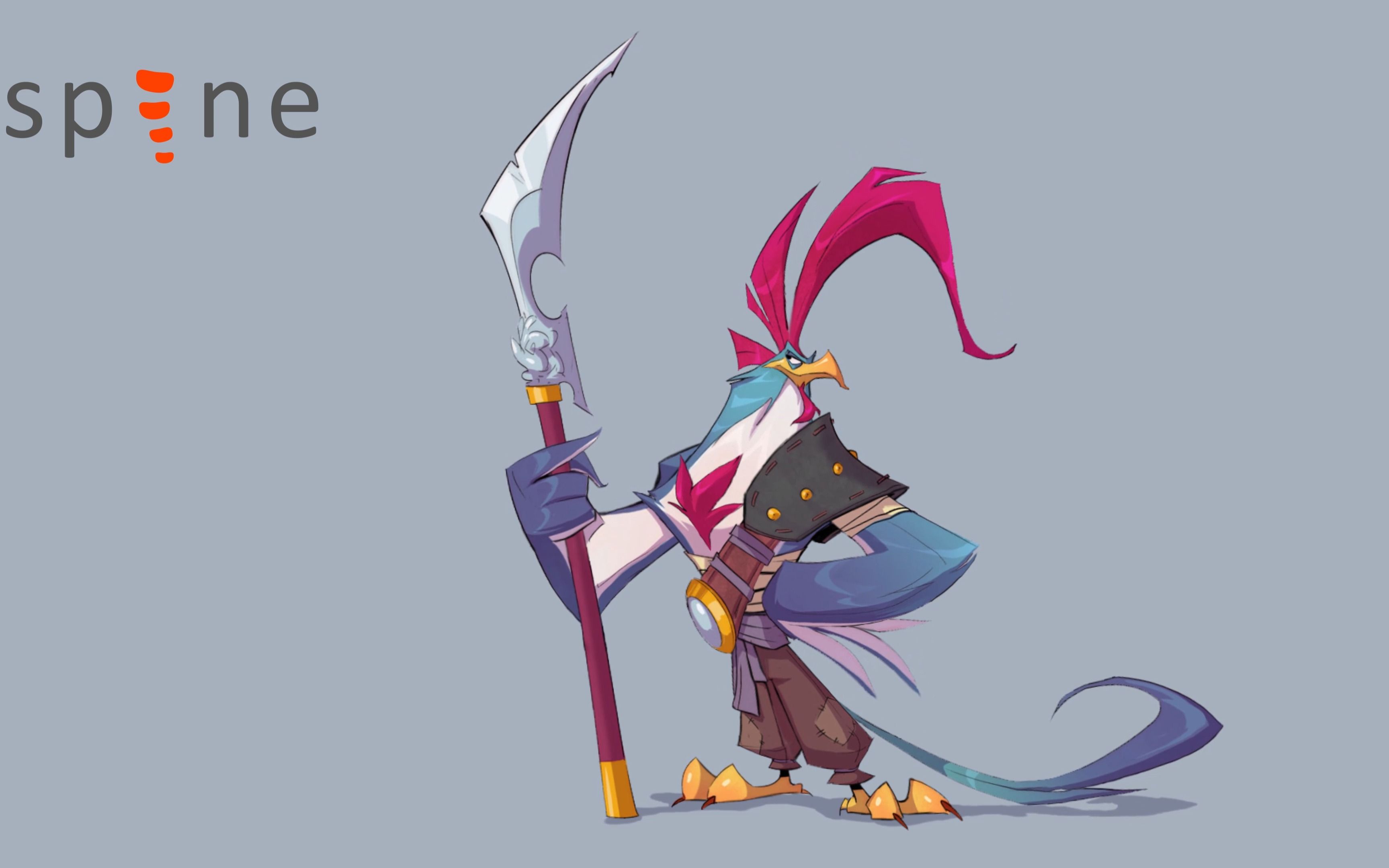 spine 作品 公鸡待机动画,源文件,切图【新手练习分享】