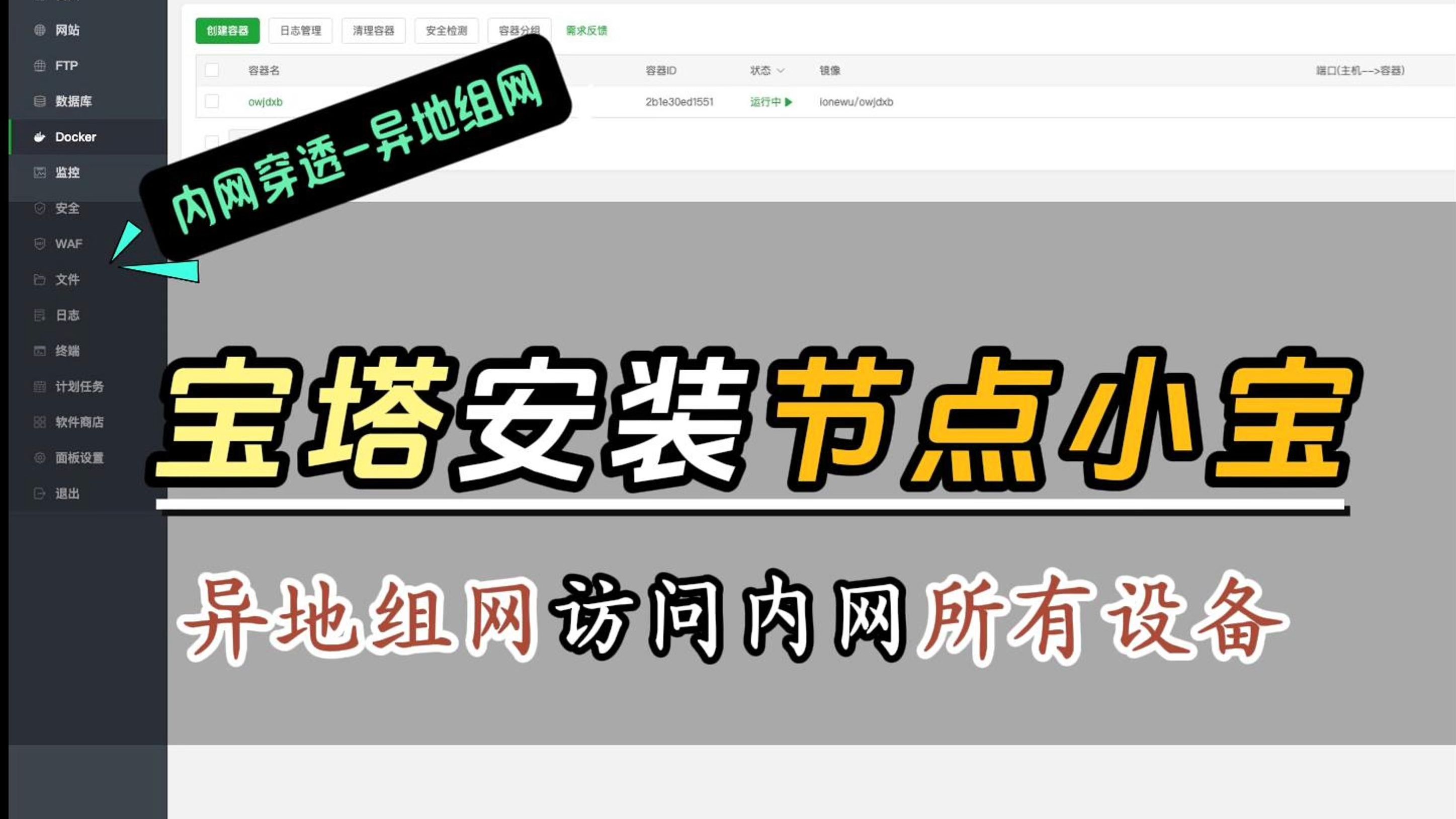 宝塔安装节点小宝实现异地组网