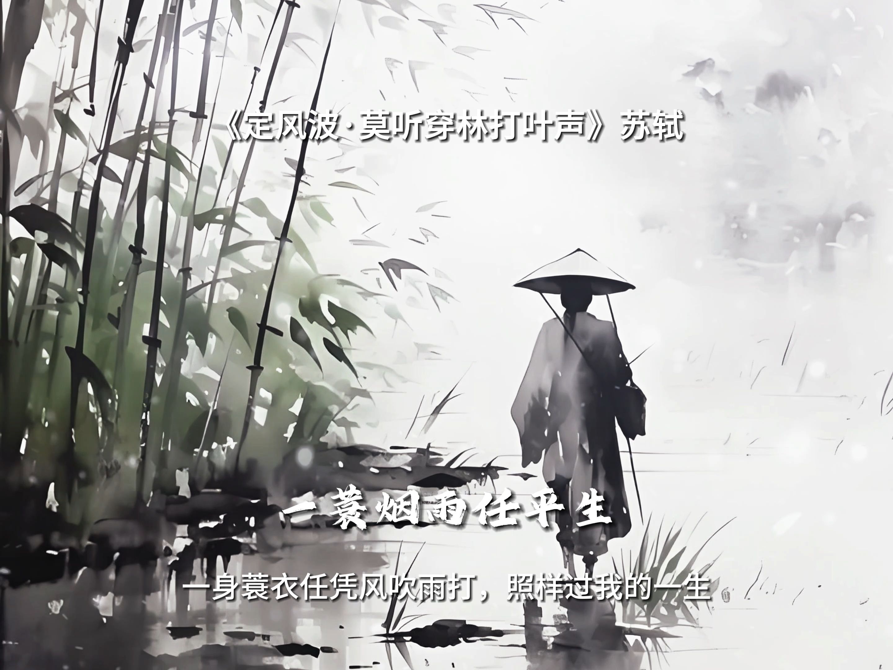 一蓑烟雨任平生图片字图片