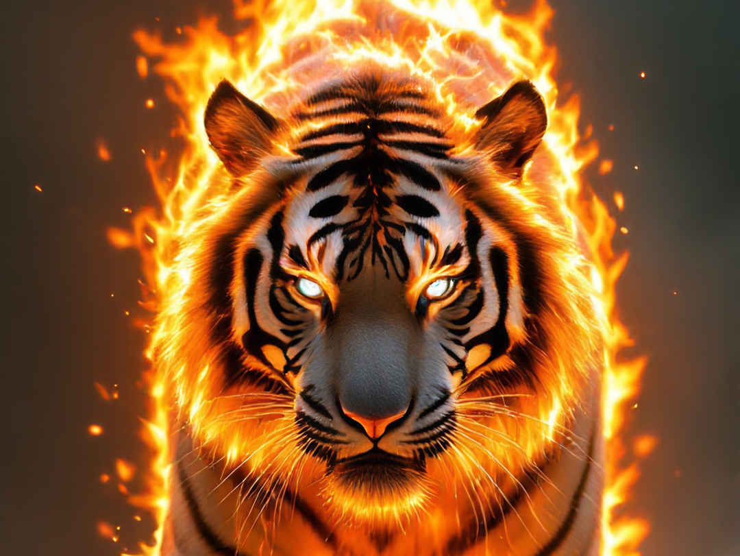 烈焰猛虎,满满的压迫感溢出屏幕!