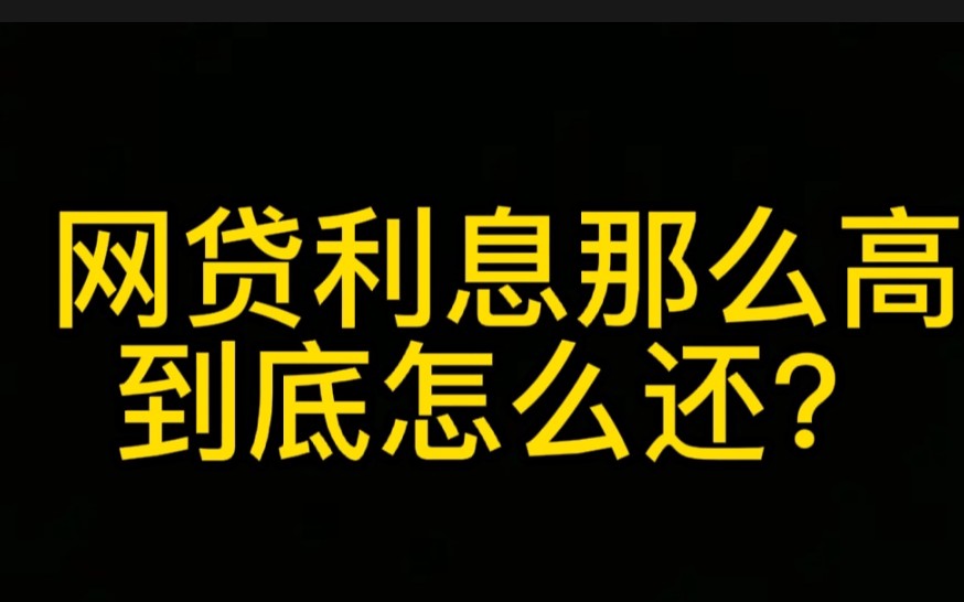 走出以贷养贷之网贷利息高到底怎么还.哔哩哔哩bilibili