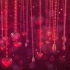 水晶爱之链红色爱心珠帘循环背景视频VJ素材