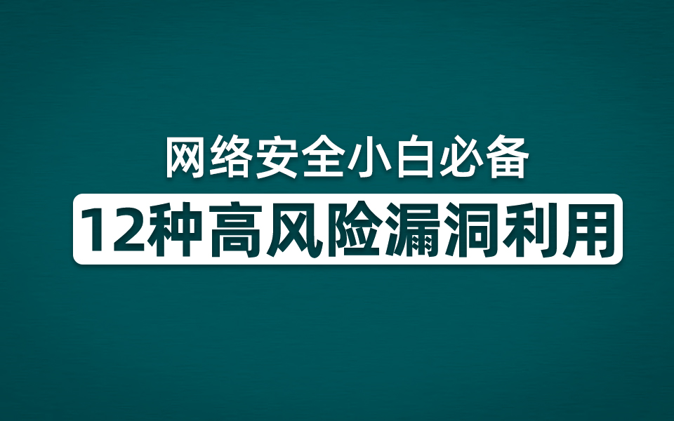 【网络安全】新手不可不知的,12个高风险漏洞利用方法哔哩哔哩bilibili