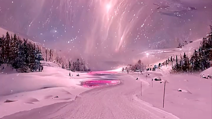 粉色系冬日里的一丝温暖,粉色极光
