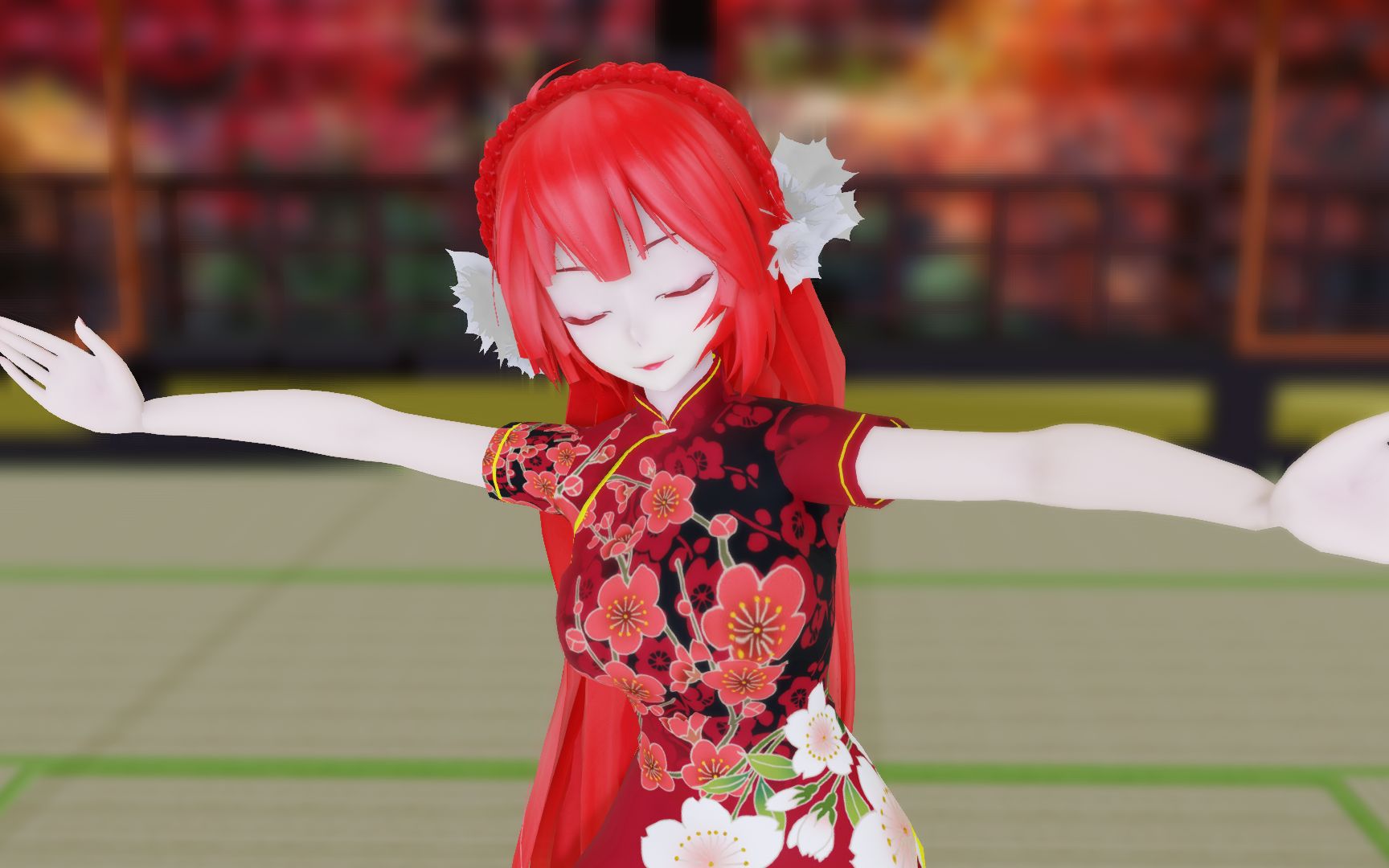 【东方栀子mmd】桃花旗袍