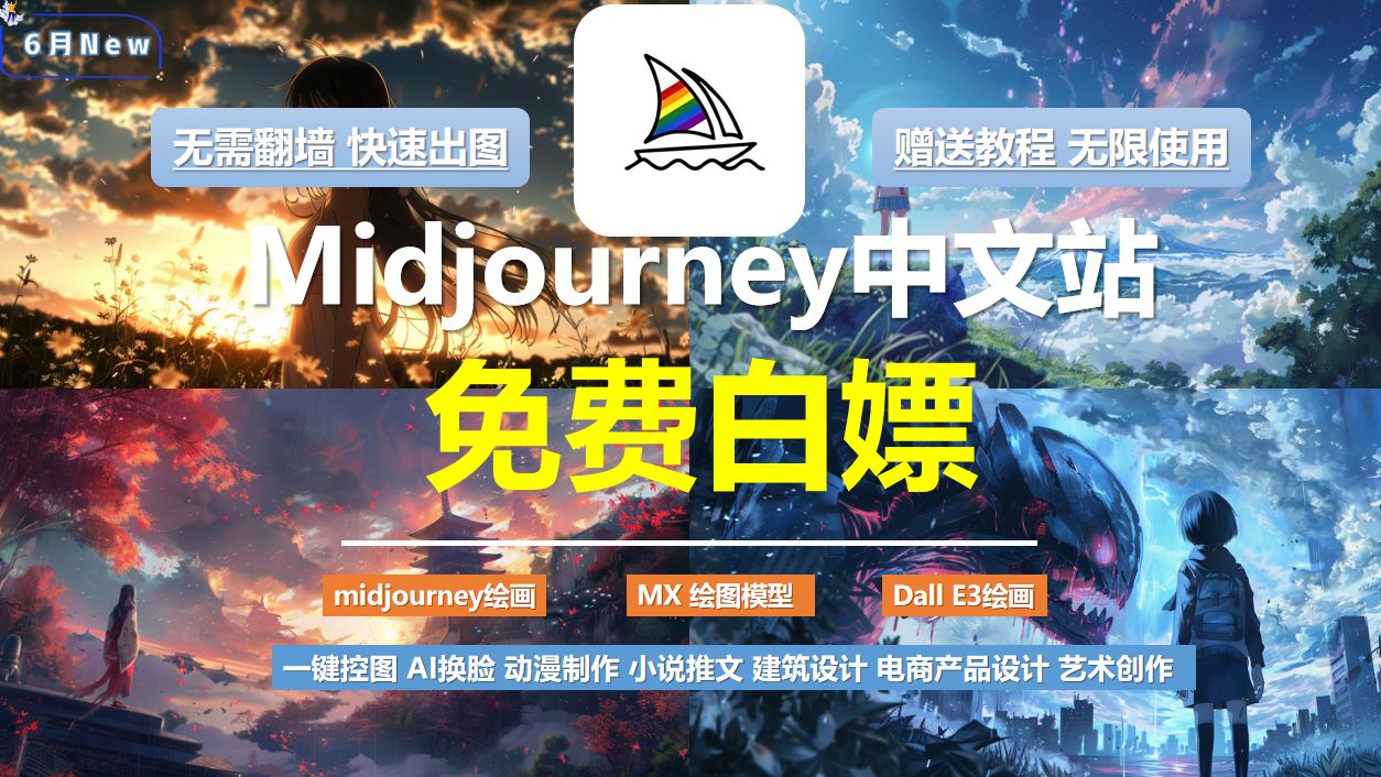 6月最新Midjourney绘图中文版,官方原生态网站,无需魔法,不限次数永久使用哔哩哔哩bilibili