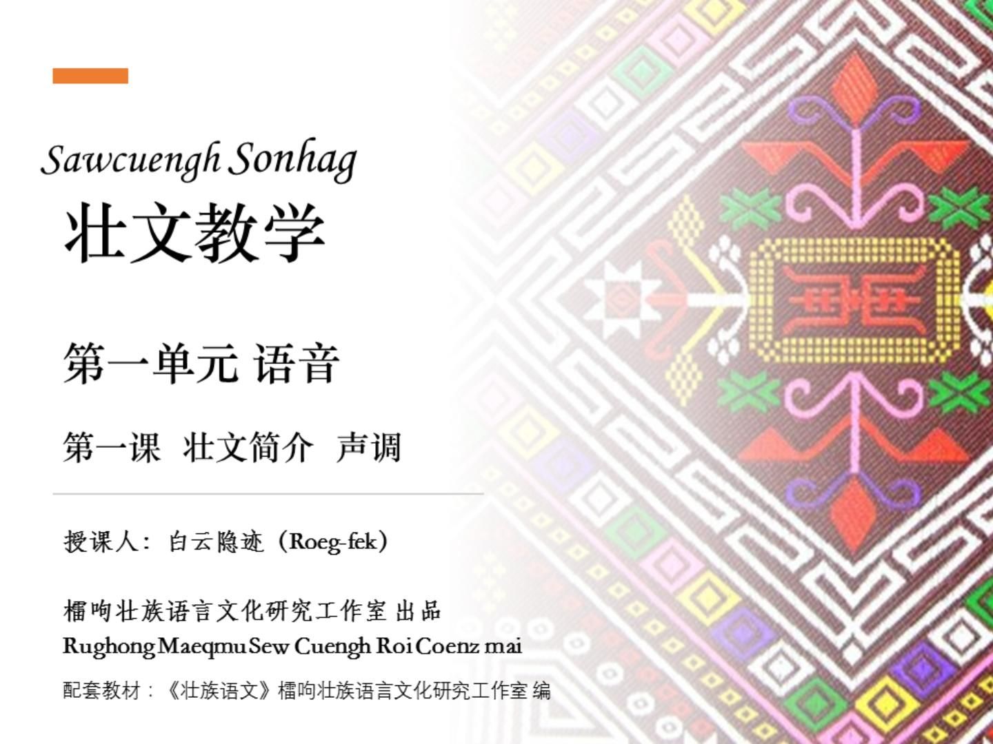 【Sawcuengh Sonhag 壮文教学】 第一课 声调哔哩哔哩bilibili