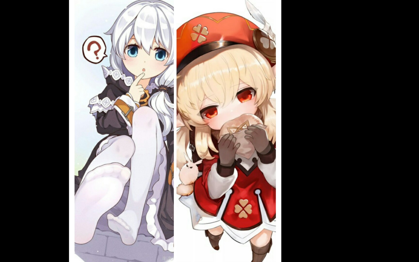 原神崩坏德丽莎∞可莉同人图