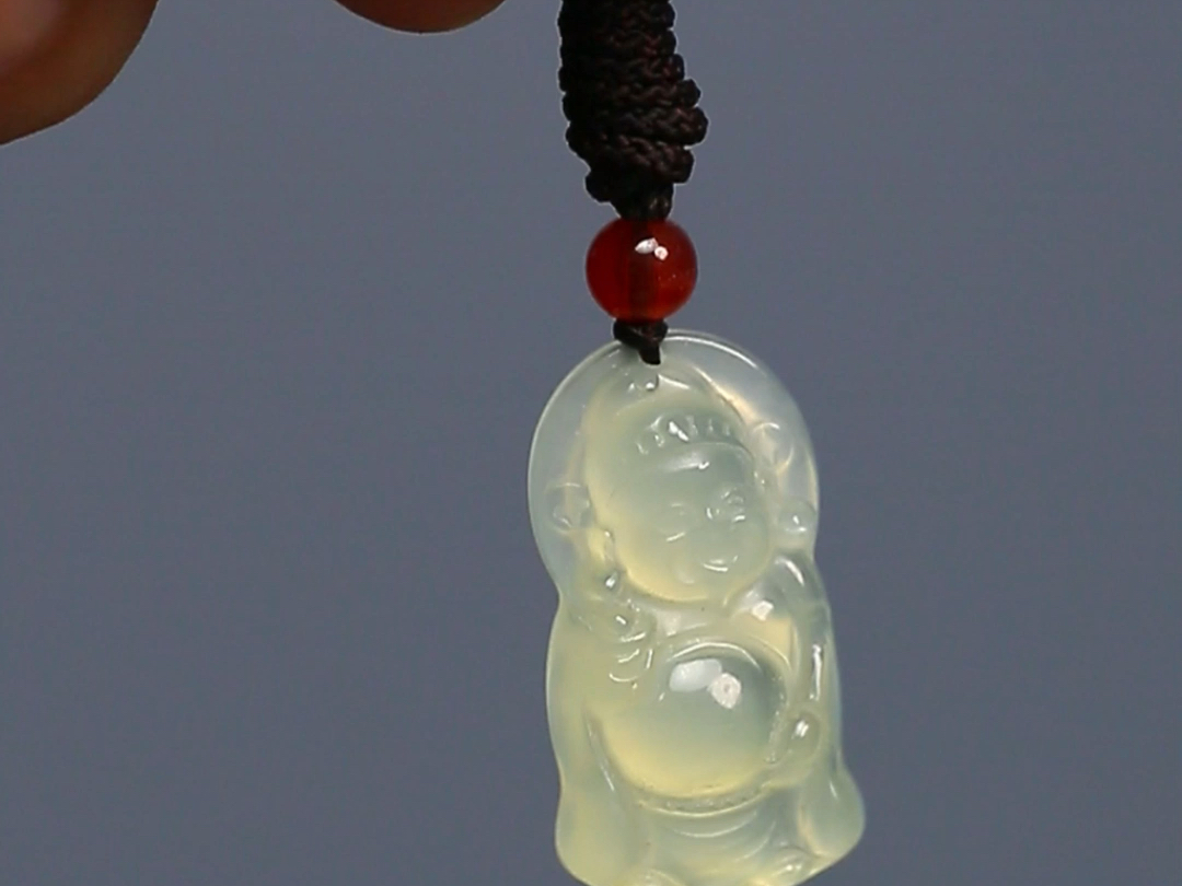 超漂亮的岫玉弥勒佛公小吊坠,真好看