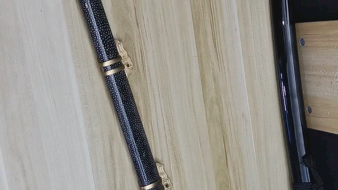 白泽堂日常质检回纹铜装鱼皮鞘唐刀