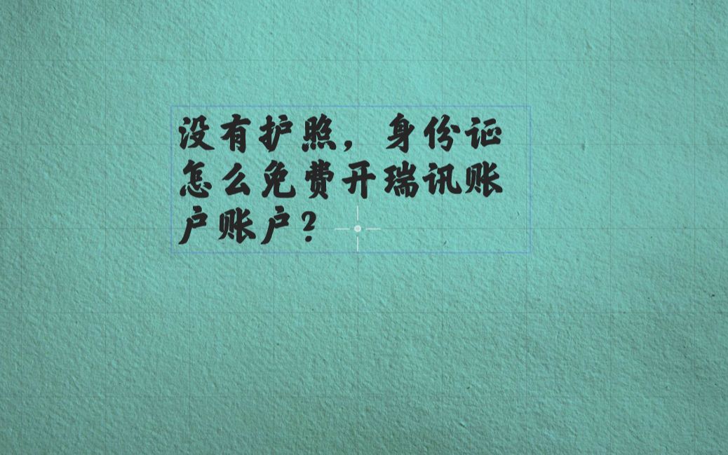 没有护照,怎么用身份证免费开设一家瑞士的上市银行——瑞讯银行账户?哔哩哔哩bilibili