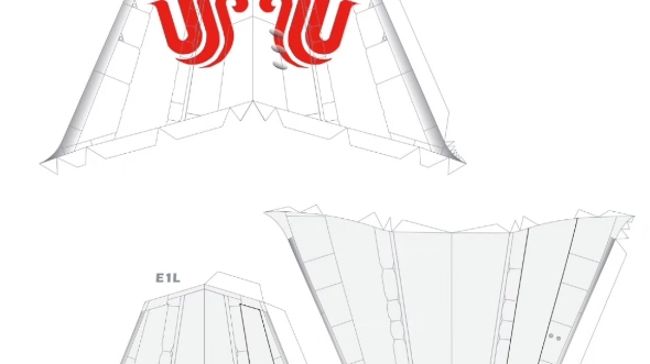 中国国际航空公司b777-300er中法建交号彩绘纸模图纸