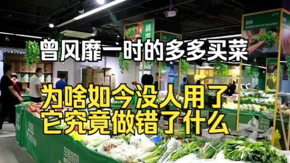 曾风靡一时的多多买菜,为啥如今没人用了?它究竟做错了什么?哔哩哔哩bilibili