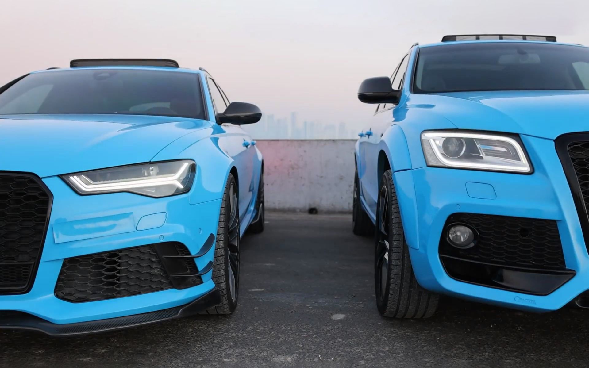 蓝色双胞胎奥迪rs6avantq5b8