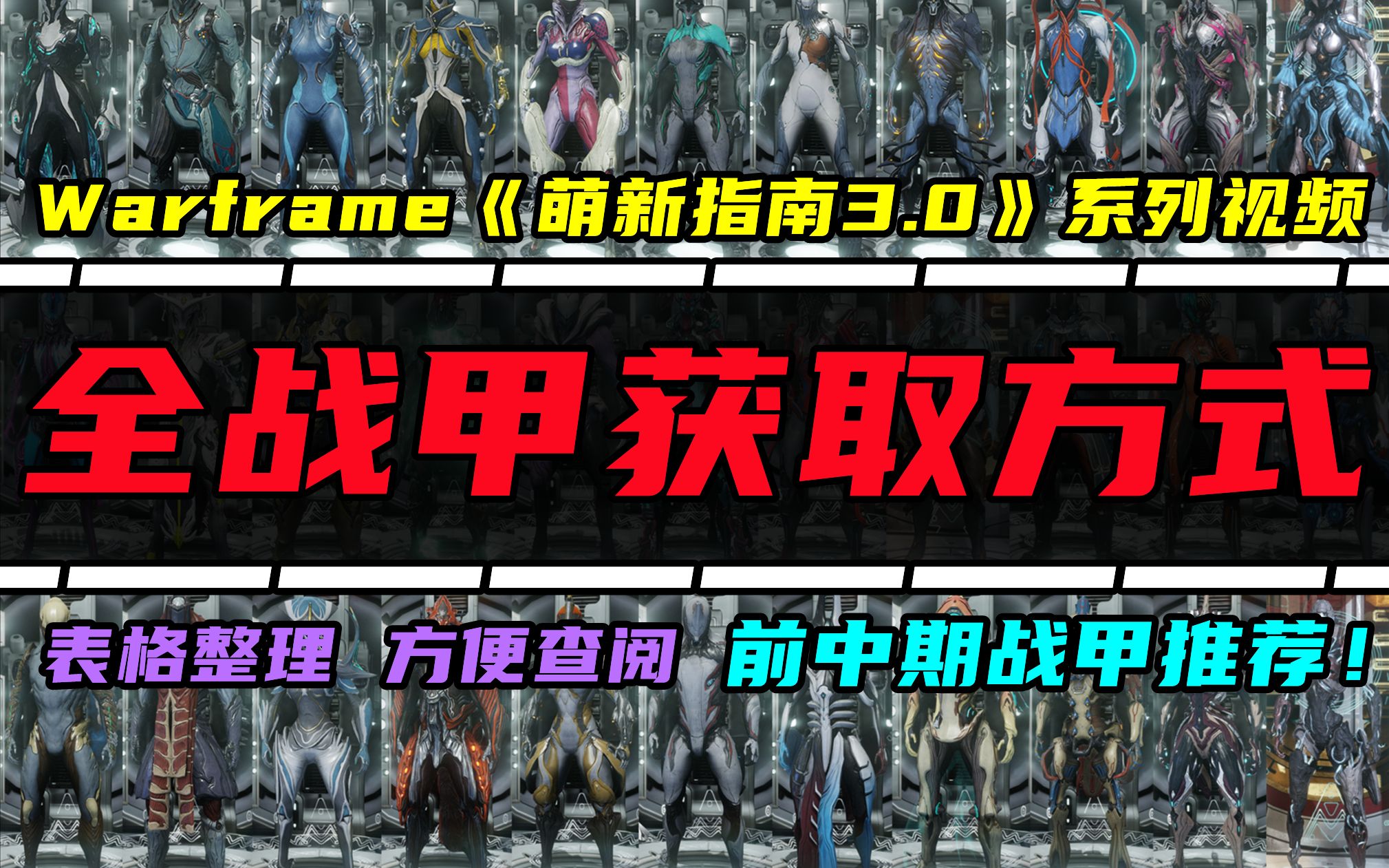 [图]【Warframe萌新指南3.0】全战甲获取方式一览！前期战甲推荐~