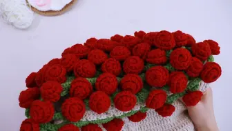 玫瑰花束毯子钩织视频教程