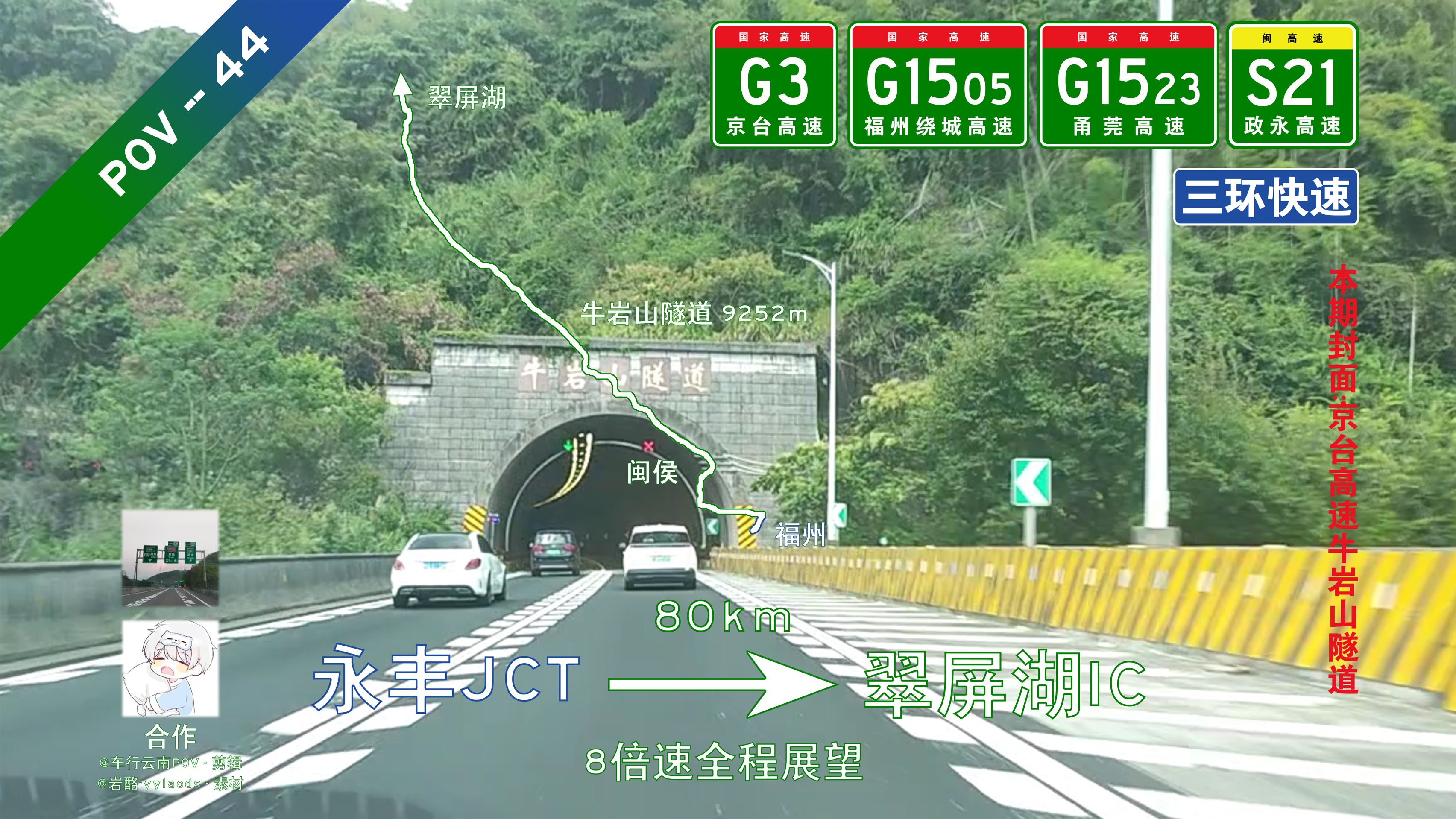 80km!福建省【pov44】福建福州闽侯(仓山)(永丰枢纽)→福建宁德古田(翠屏湖互通)8倍速全程展望哔哩哔哩bilibili