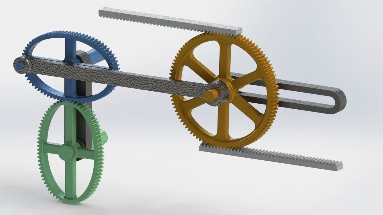 齿轮和齿条_46(椭圆齿轮传动曲柄)