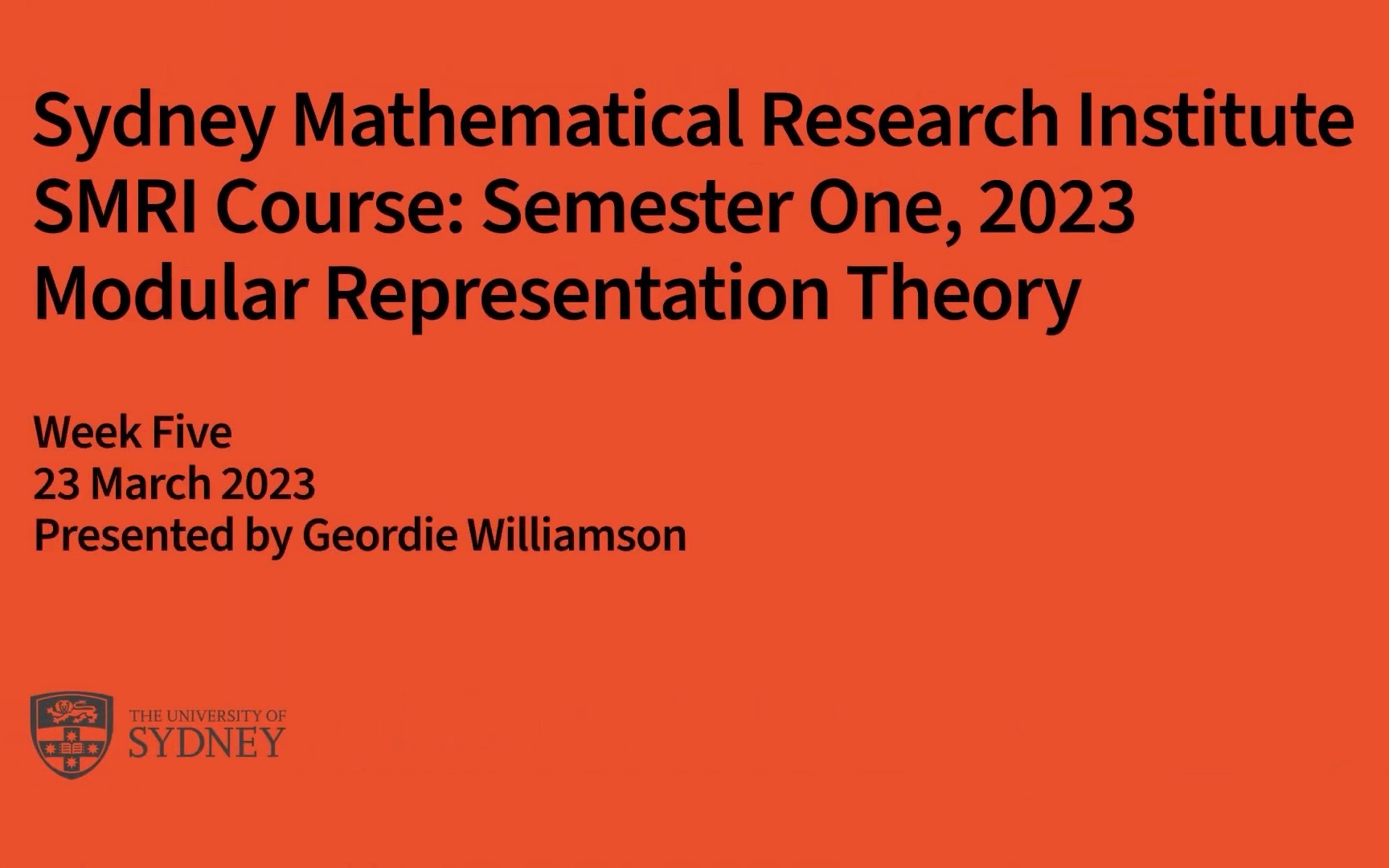 geordie williamson - 模表示论: 第五周