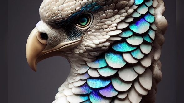 白鹰展翅高飞远,碧蓝羽毛映蓝天.