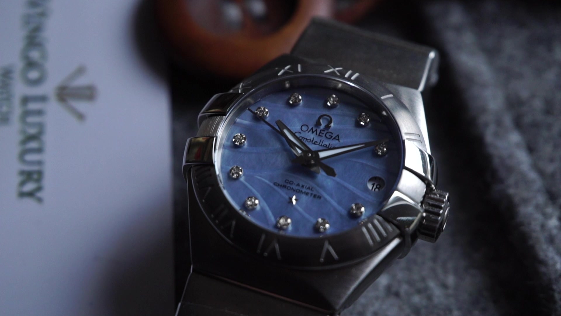 【vingo私人定制】omega欧米茄 蓝色贝母面 星座系列 机械表手表订制