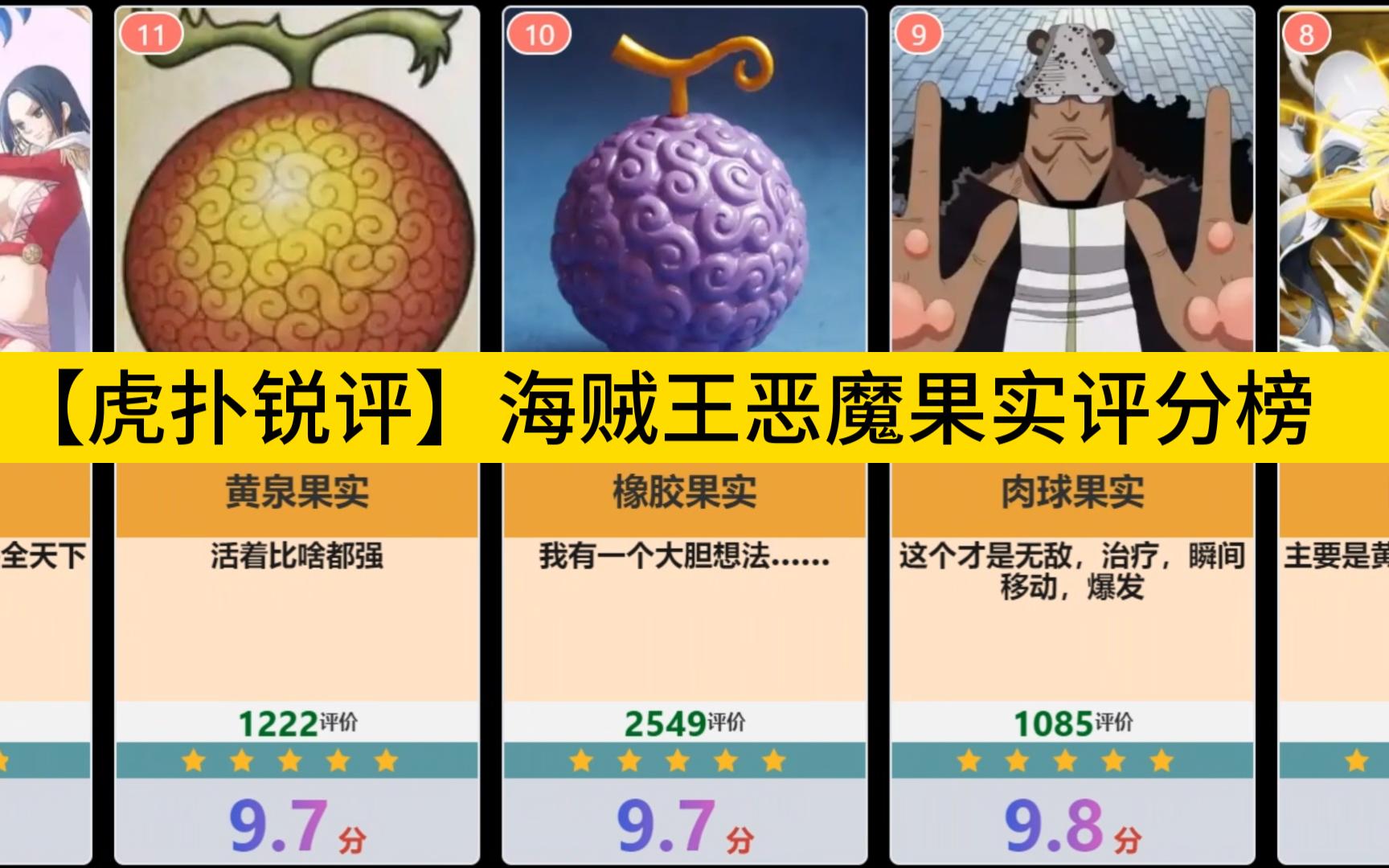 [图]【虎扑锐评】海贼王恶魔果实评分榜，看看你最心仪的果实能排第几？