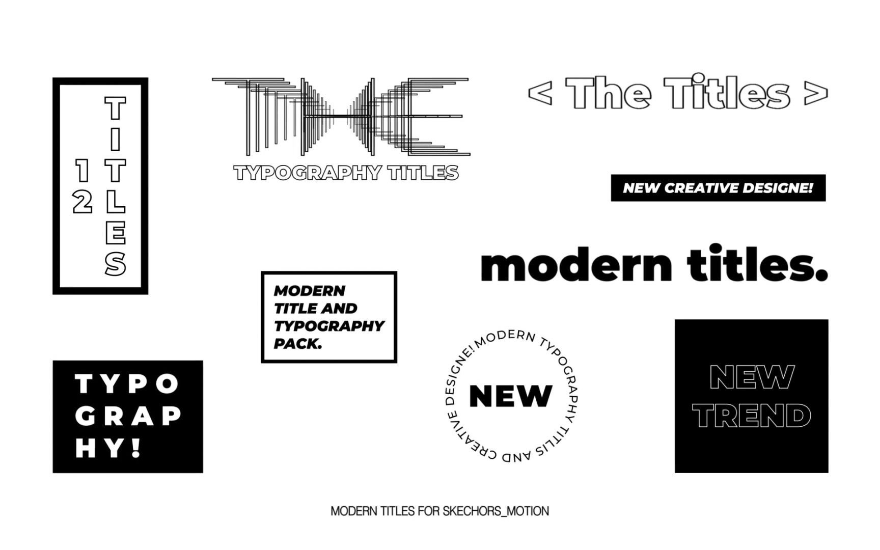 fcpx插件 9组创意广告商业动感文字标题模板 支持m1m2 modern titles