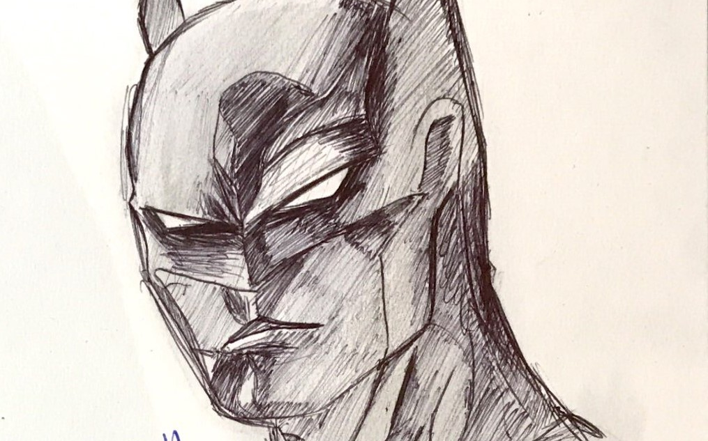 圆珠笔手绘蝙蝠侠