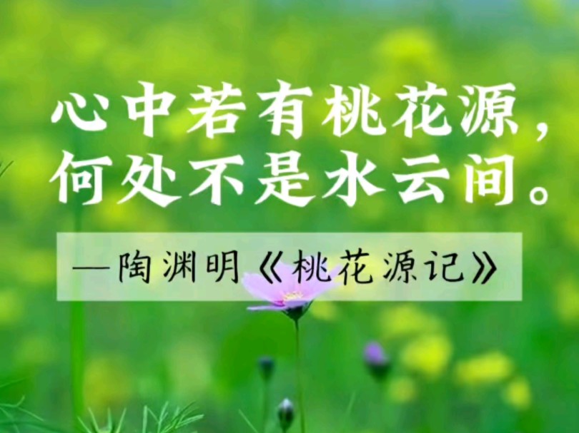 心中若有桃花源,何处不是水云间.哔哩哔哩bilibili