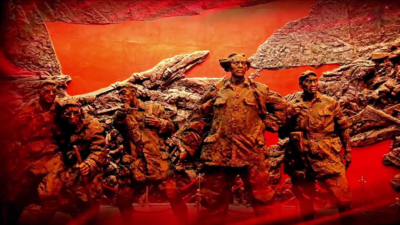 红军长征致敬先辈诗歌朗诵舞台演出节目大屏幕高清led背景视频素材