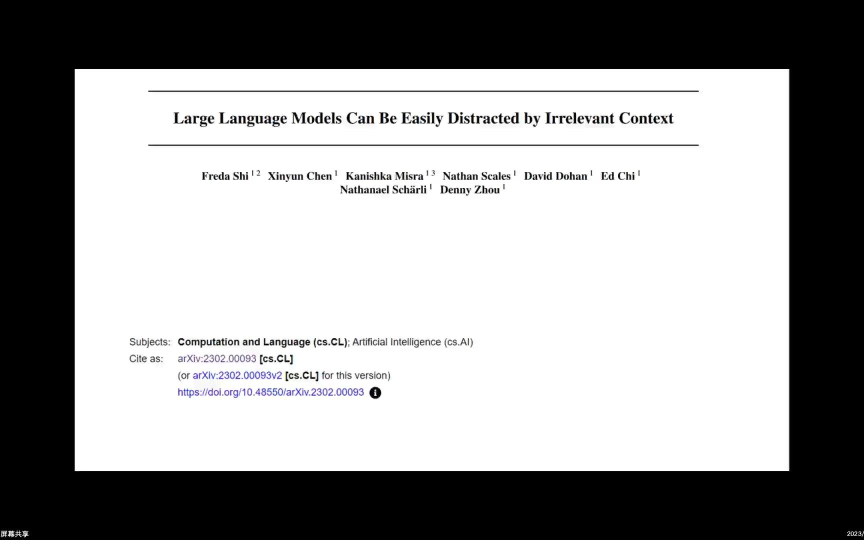 [图]Large Language Models Can be Easily Distracted by Irrelevant Context (Archive 20